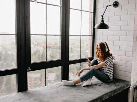 Bay Windows adorable red haired girl headpho