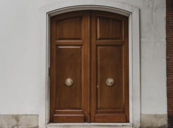 Home front view entry city building