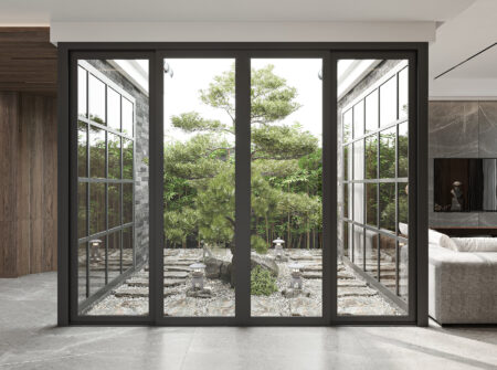 Patio Doors modern indoor zen garden with fl