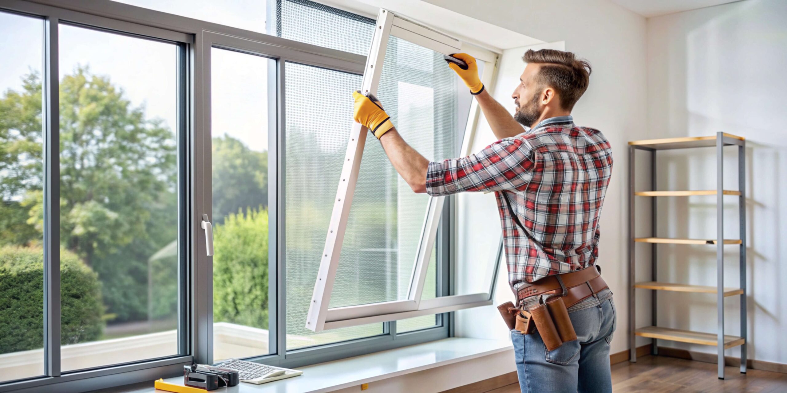 homeowner replacing window